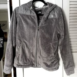 The North Face fuzzy hooded zip up jacket hoodie